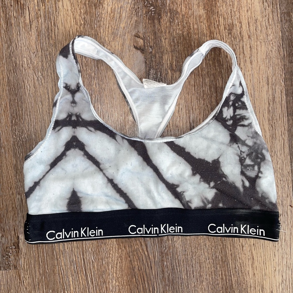 Calvin Klein black tyedye sports bra